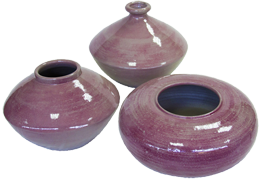 Coloured terracotta pots
